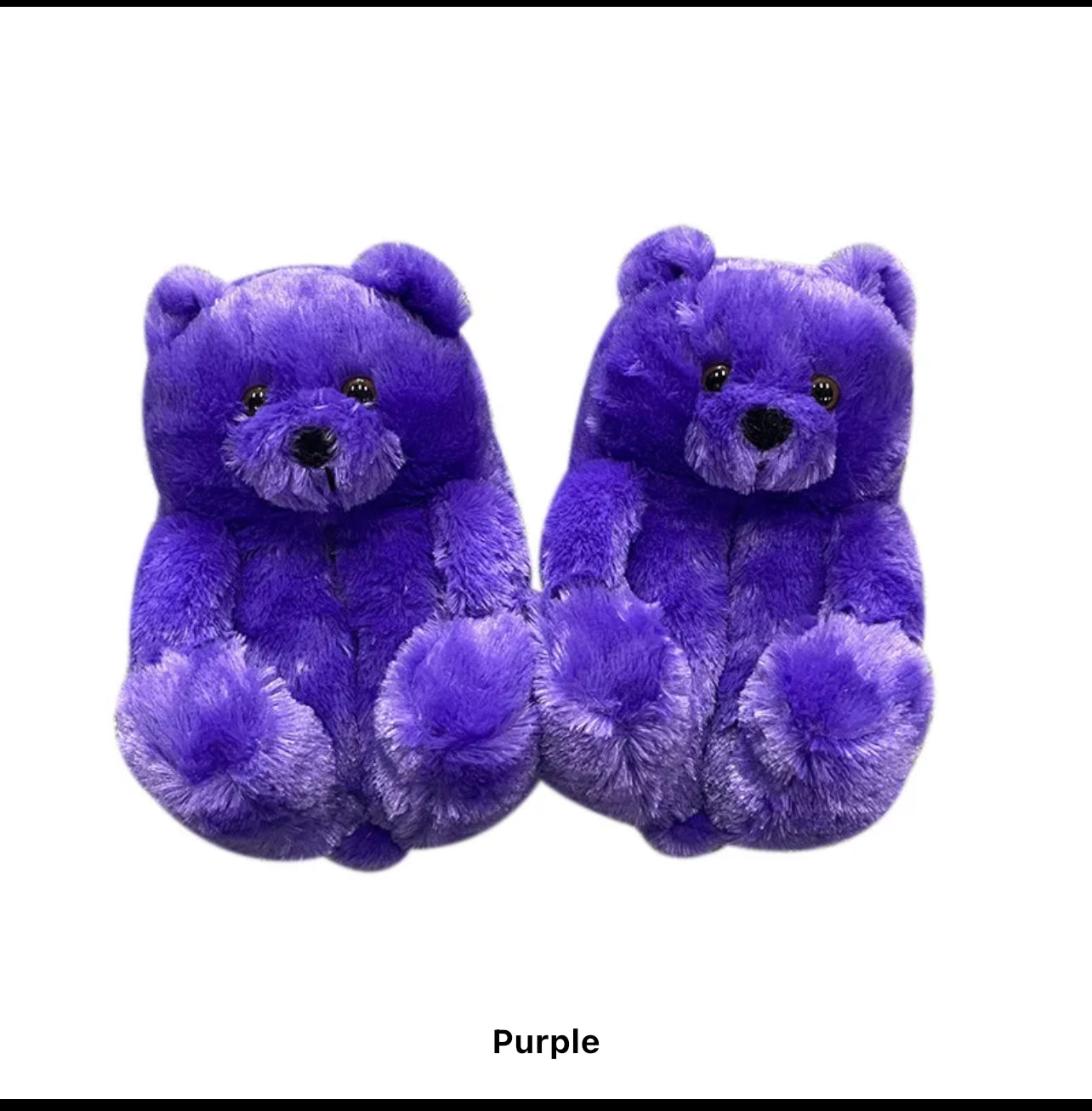 Women’s house indoor soft anti-slip winter warm plush floor shoes teddy bear slippers.