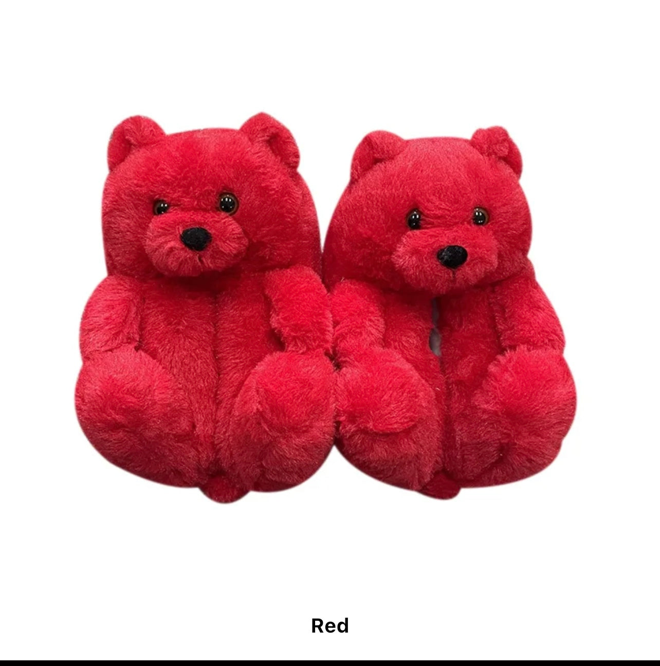 Women’s house indoor soft anti-slip winter warm plush floor shoes teddy bear slippers.