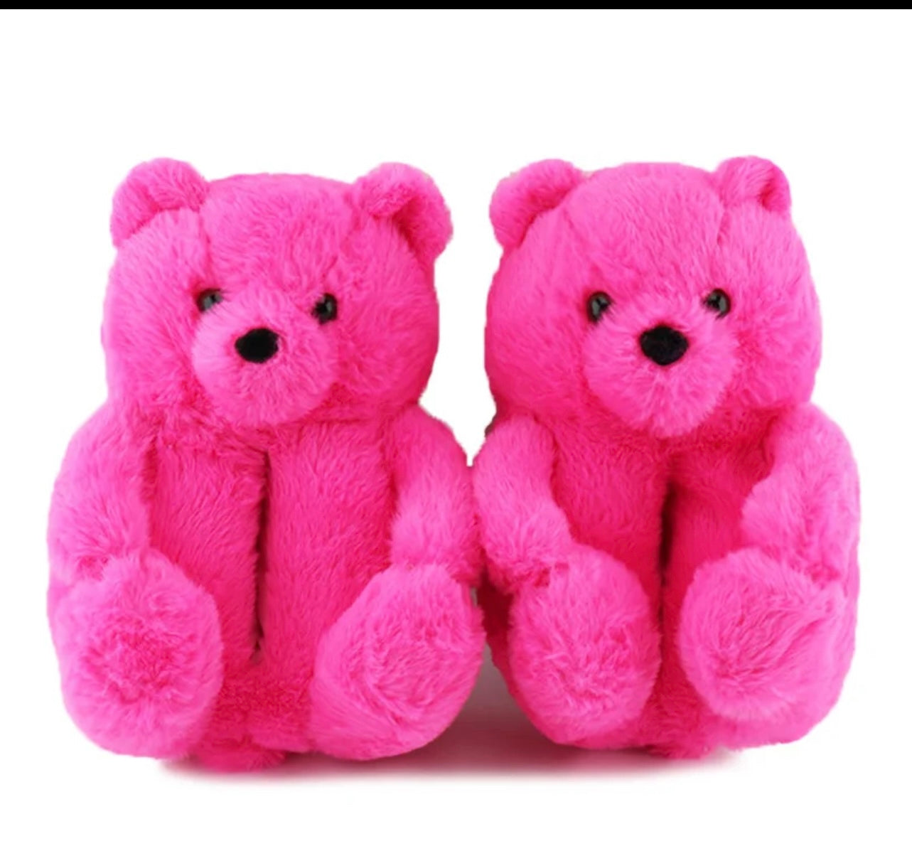 Women’s house indoor soft anti-slip winter warm plush floor shoes teddy bear slippers.